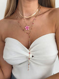 Missy Jewelry - Asra Layered Flower Lariat Necklace