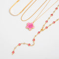 Missy Jewelry - Asra Layered Flower Lariat Necklace