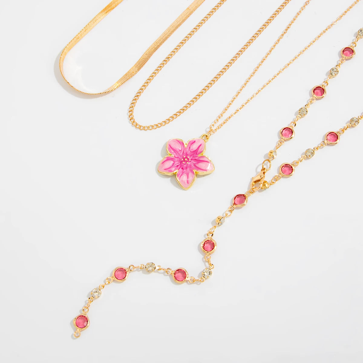Missy Jewelry - Asra Layered Flower Lariat Necklace