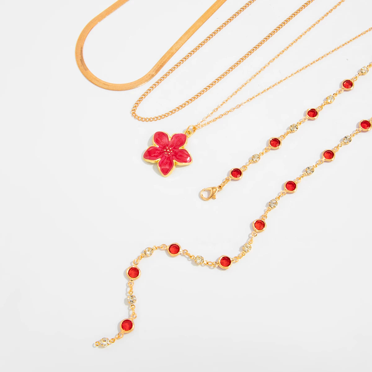 Missy Jewelry - Asra Layered Flower Lariat Necklace