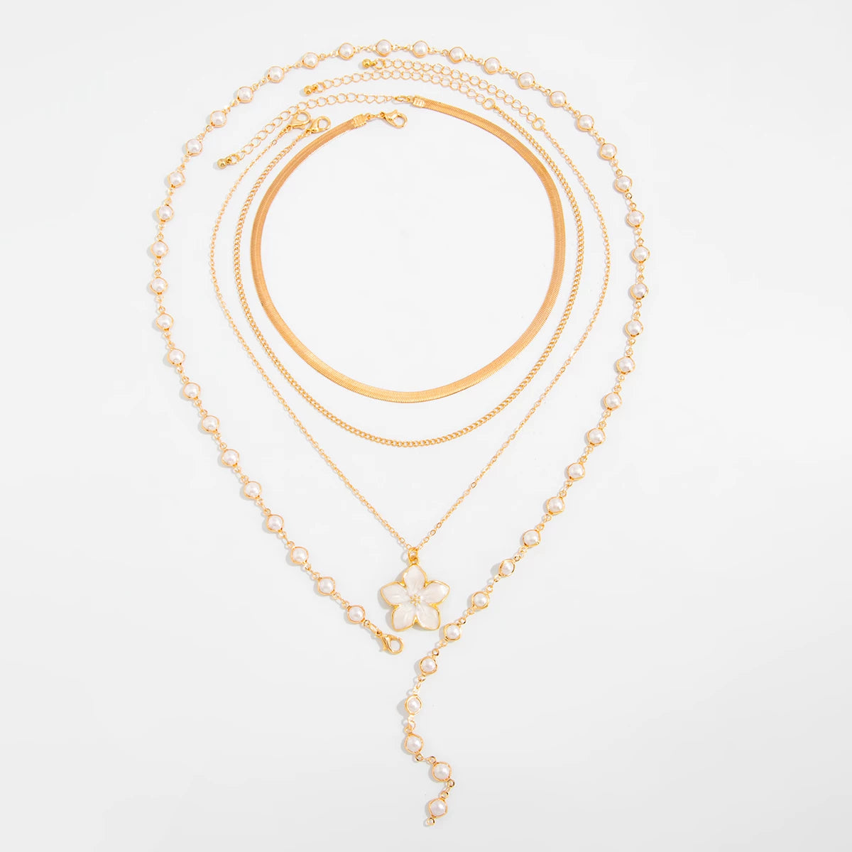 Missy Jewelry - Asra Layered Flower Lariat Necklace