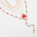 Missy Jewelry - Asra Layered Flower Lariat Necklace