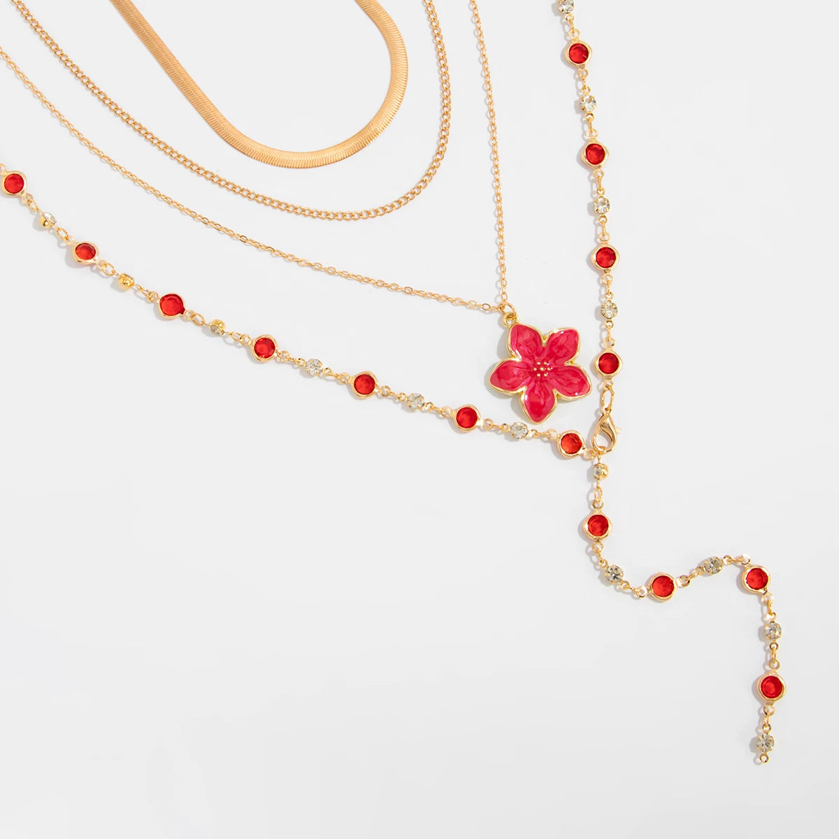 Missy Jewelry - Asra Layered Flower Lariat Necklace