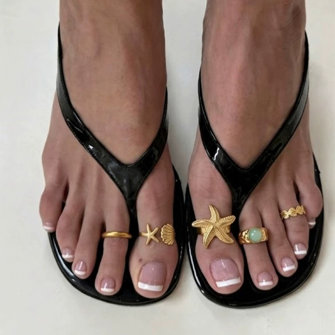 Missy Jewelry - Aubreigh Starfish Shell Toe Ring Set - Gold Color