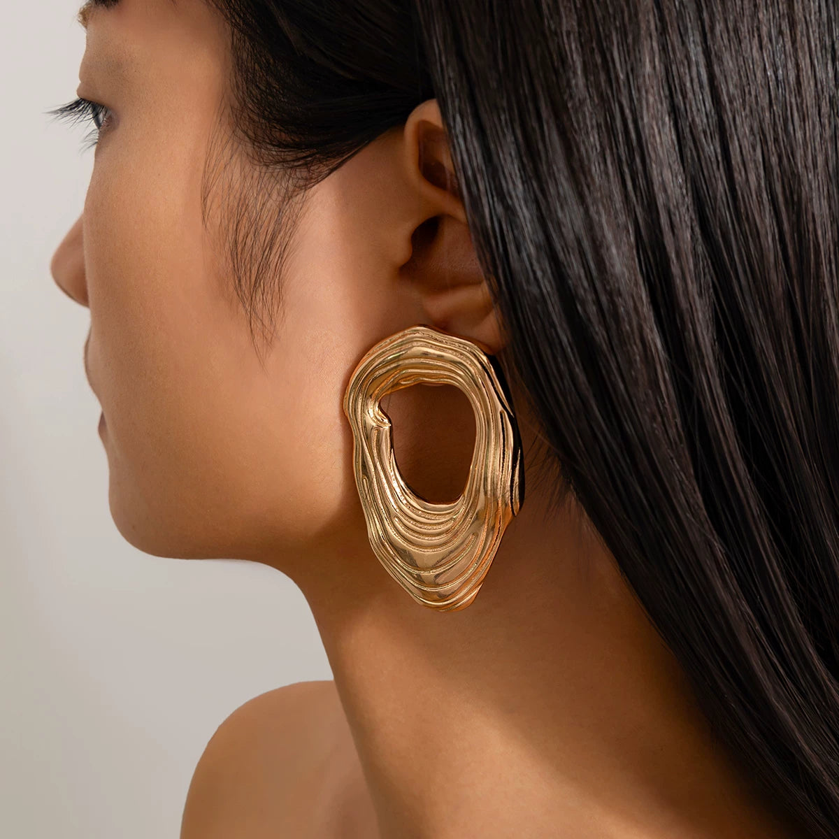 Missy Jewelry - Aurianna Irregular Textured Gold Earrings