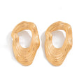 Missy Jewelry - Aurianna Irregular Textured Gold Earrings - Gold Color