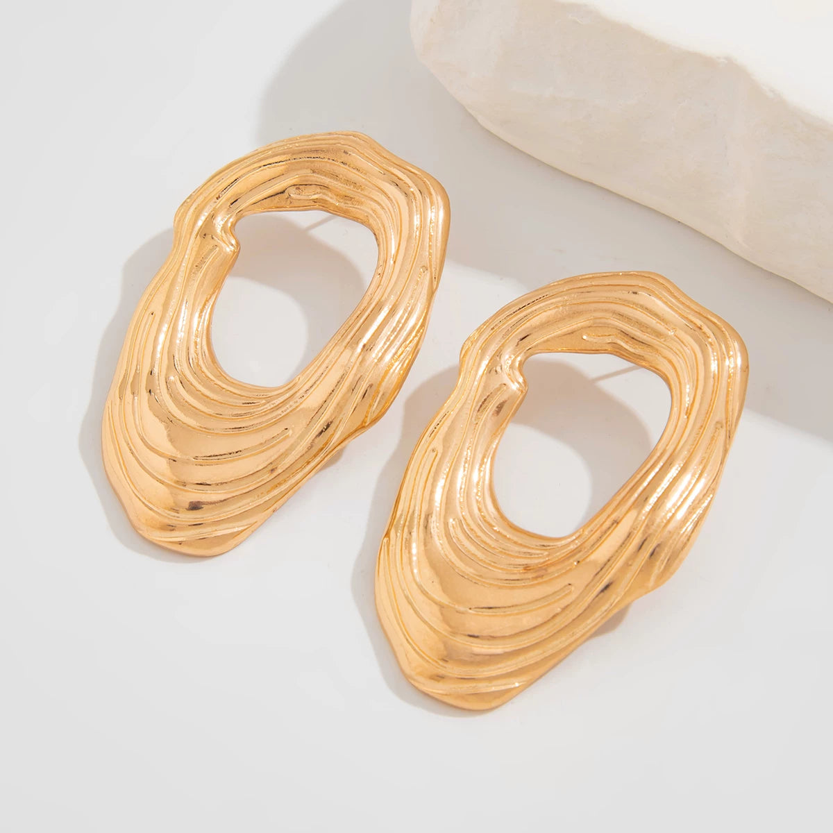 Missy Jewelry - Aurianna Irregular Textured Gold Earrings