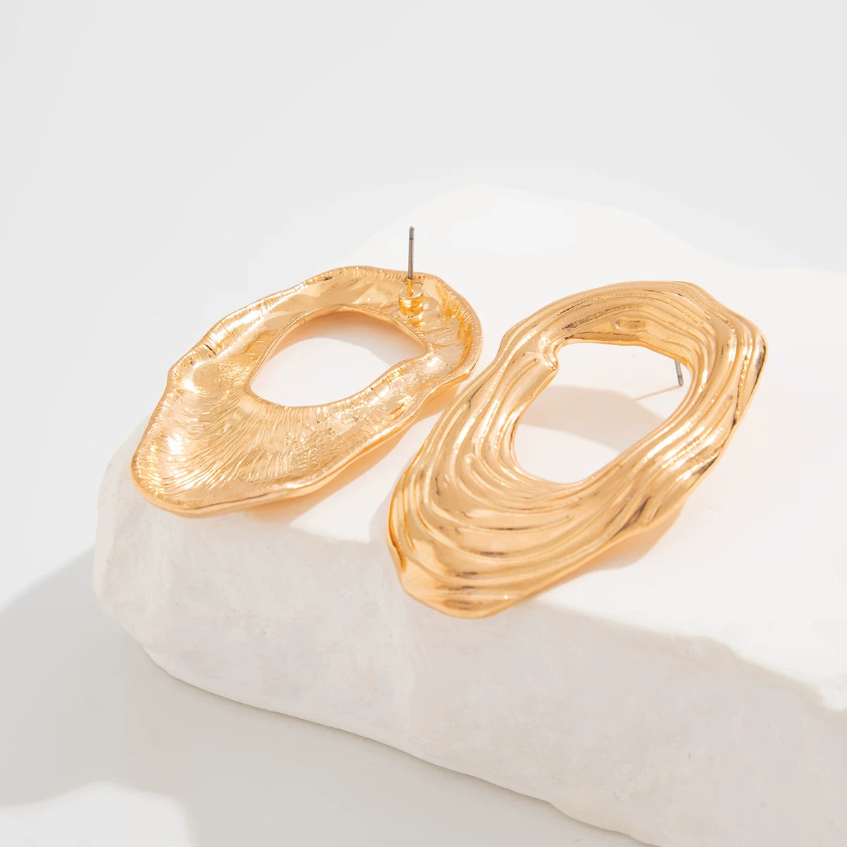 Missy Jewelry - Aurianna Irregular Textured Gold Earrings