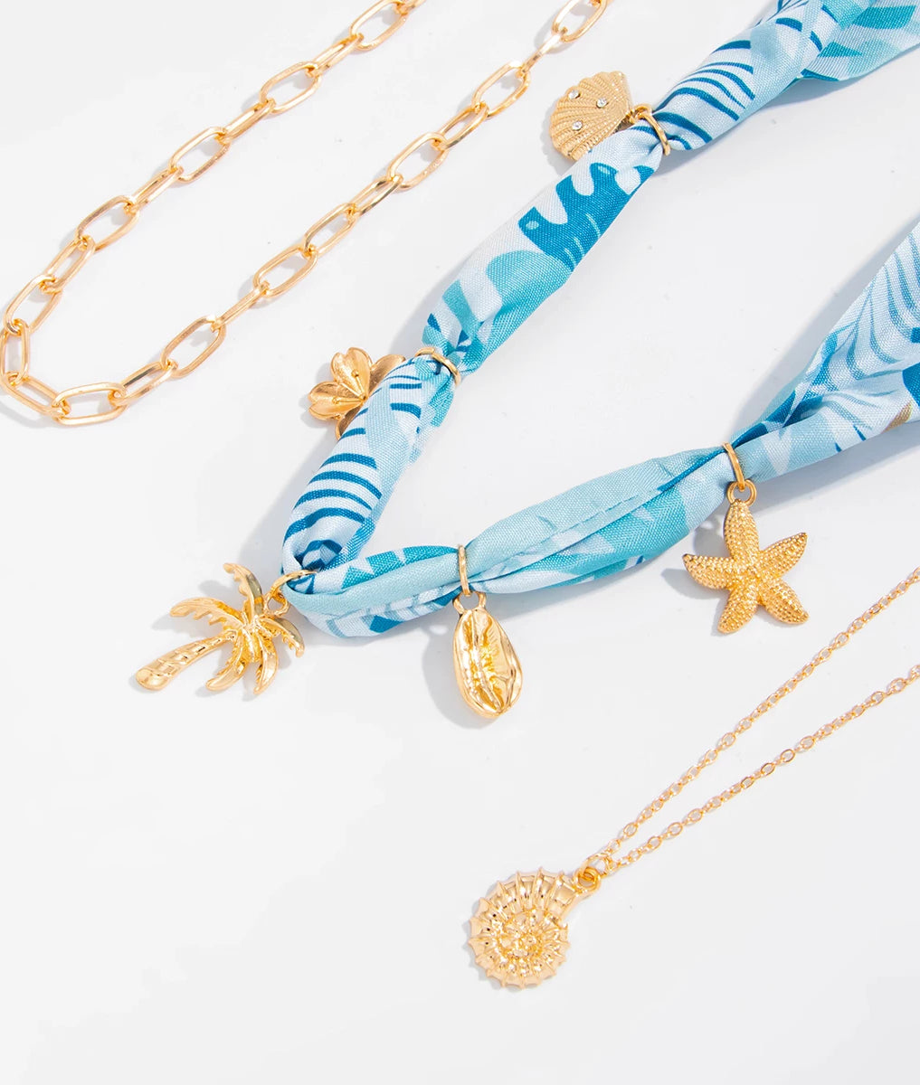 Missy Jewelry - Beautiful Layered Tropical Scarf Necklace