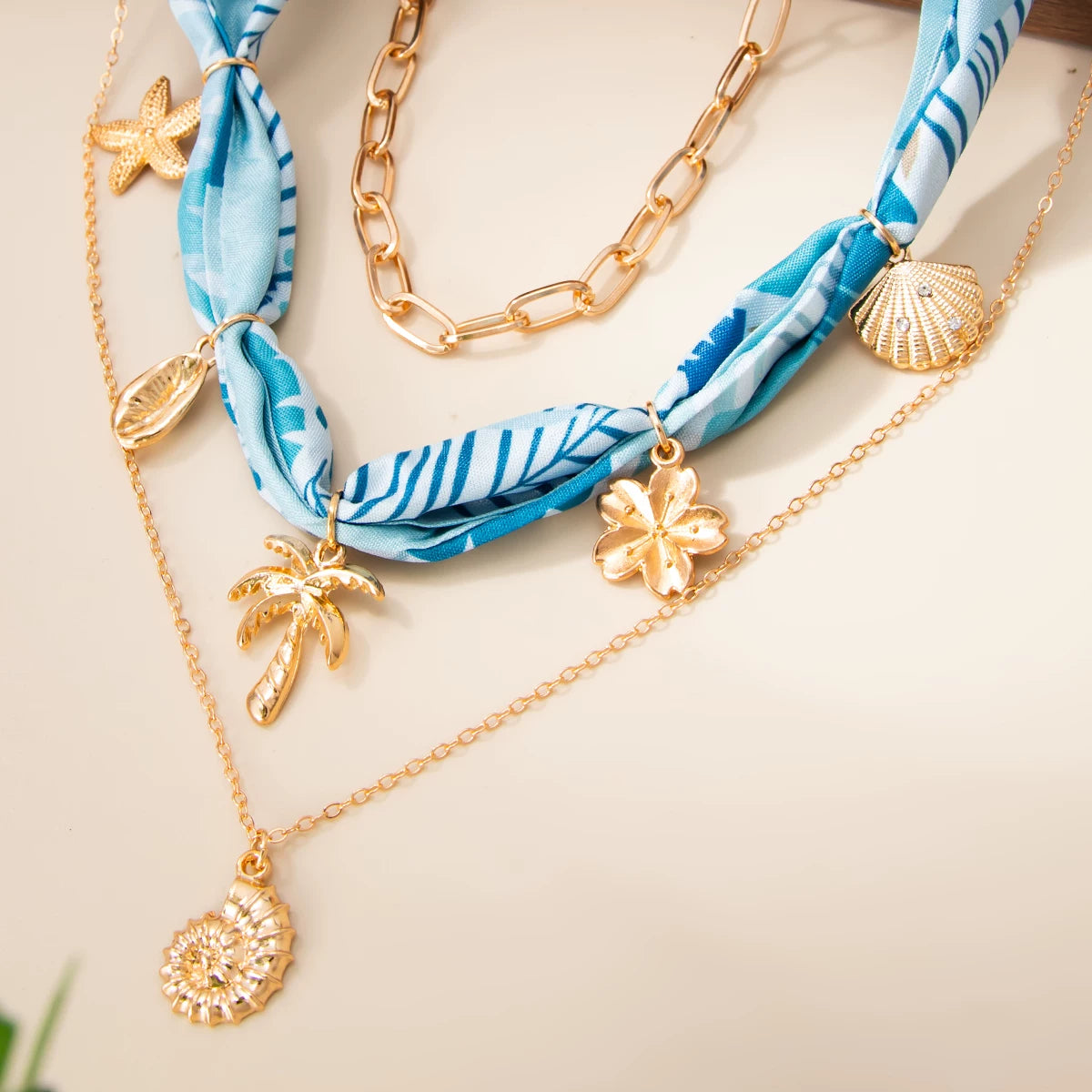 Missy Jewelry - Beautiful Layered Tropical Scarf Necklace
