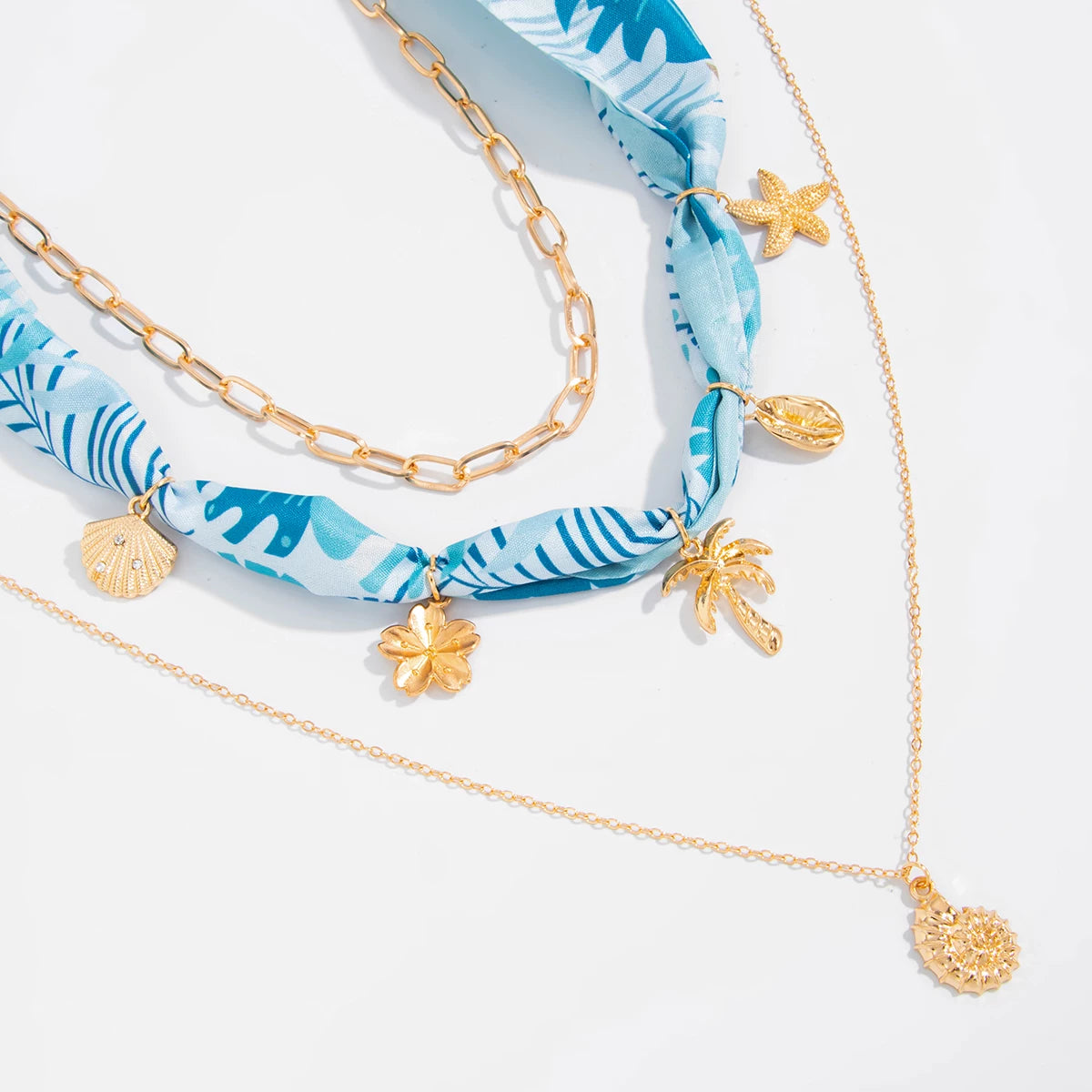 Missy Jewelry - Beautiful Layered Tropical Scarf Necklace