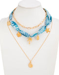 Missy Jewelry - Beautiful Layered Tropical Scarf Necklace - Gold Color