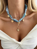 Missy Jewelry - Beautiful Layered Tropical Scarf Necklace