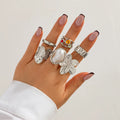 Missy Jewelry - Bowie Textured Pearl Ring Set