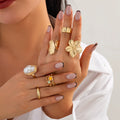 Missy Jewelry - Bowie Textured Pearl Ring Set