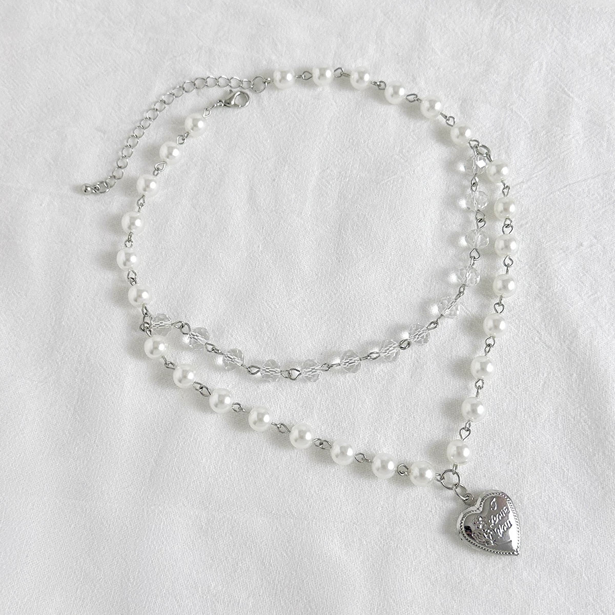 Missy Jewelry - Cataleyah Heart Pearl Layered Necklace