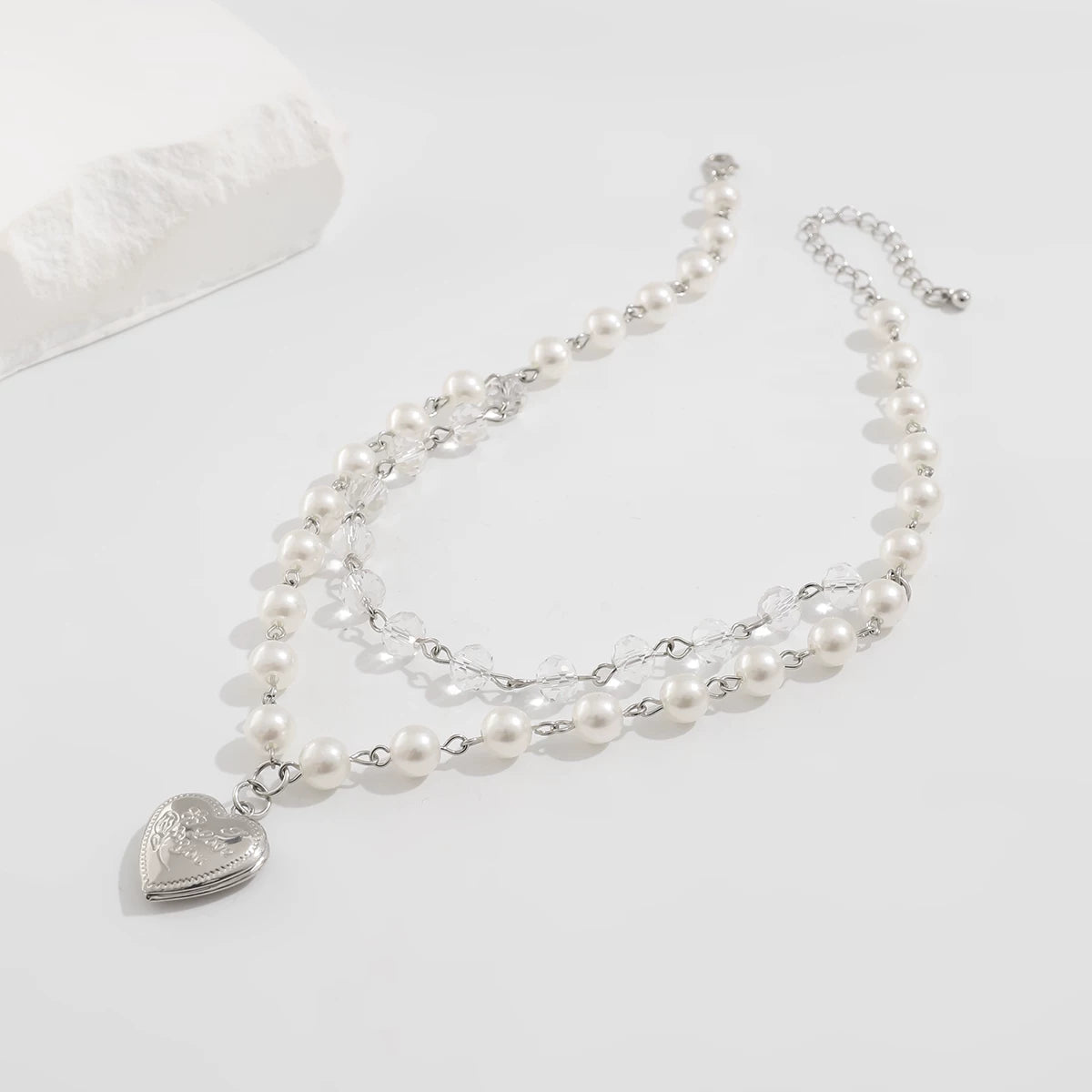 Missy Jewelry - Cataleyah Heart Pearl Layered Necklace