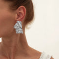 Missy Jewelry - Chanel Irregular Pleated Statement Earrings
