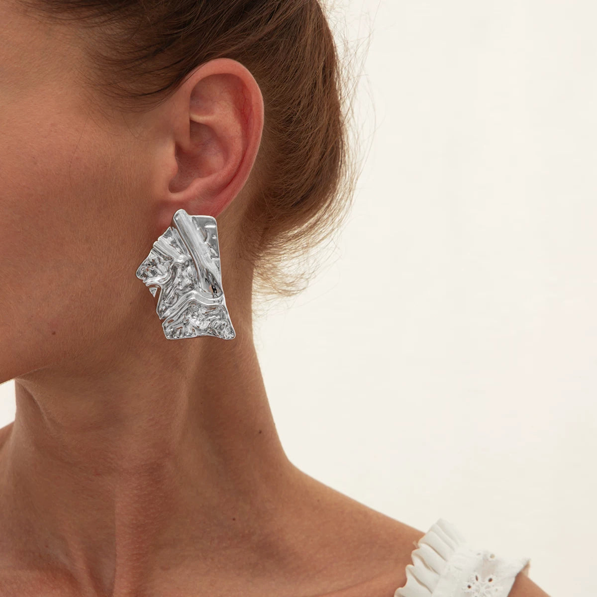 Missy Jewelry - Chanel Irregular Pleated Statement Earrings