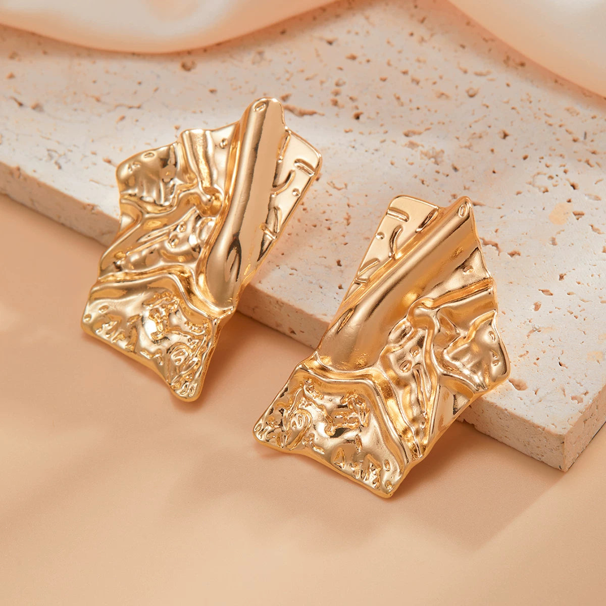 Missy Jewelry - Chanel Irregular Pleated Statement Earrings