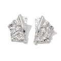 Missy Jewelry - Chanel Irregular Pleated Statement Earrings - Silver Style 2 Color