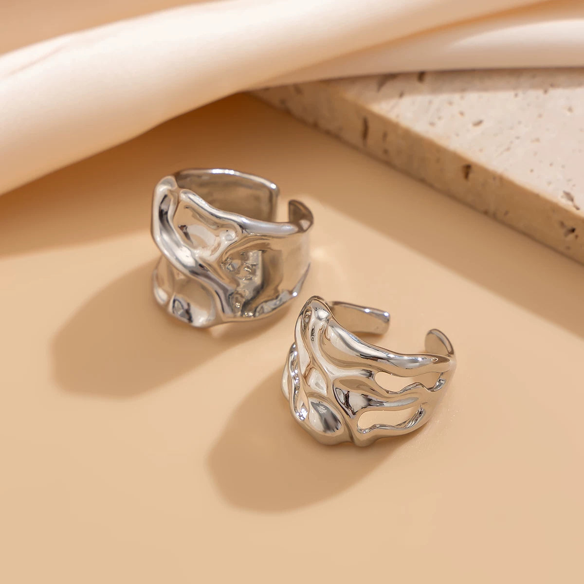 Missy Jewelry - Chanelle Organic Wavy Open Ring Set