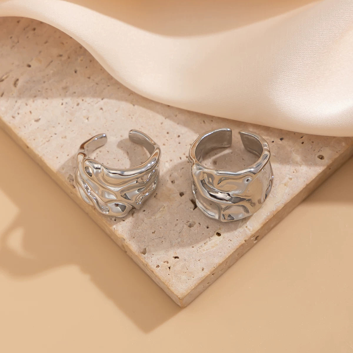 Missy Jewelry - Chanelle Organic Wavy Open Ring Set