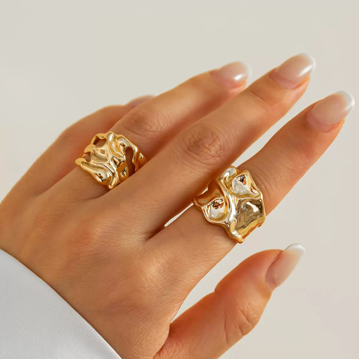 Missy Jewelry - Chanelle Organic Wavy Open Ring Set