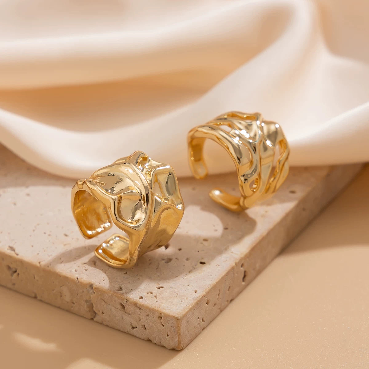 Missy Jewelry - Chanelle Organic Wavy Open Ring Set