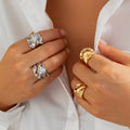 Missy Jewelry - Chanelle Organic Wavy Open Ring Set