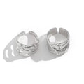 Missy Jewelry - Chanelle Organic Wavy Open Ring Set - Silver 2-Piece Ring Set Color