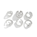 Missy Jewelry - Christine Organic Molten Ring Set - Silver Color