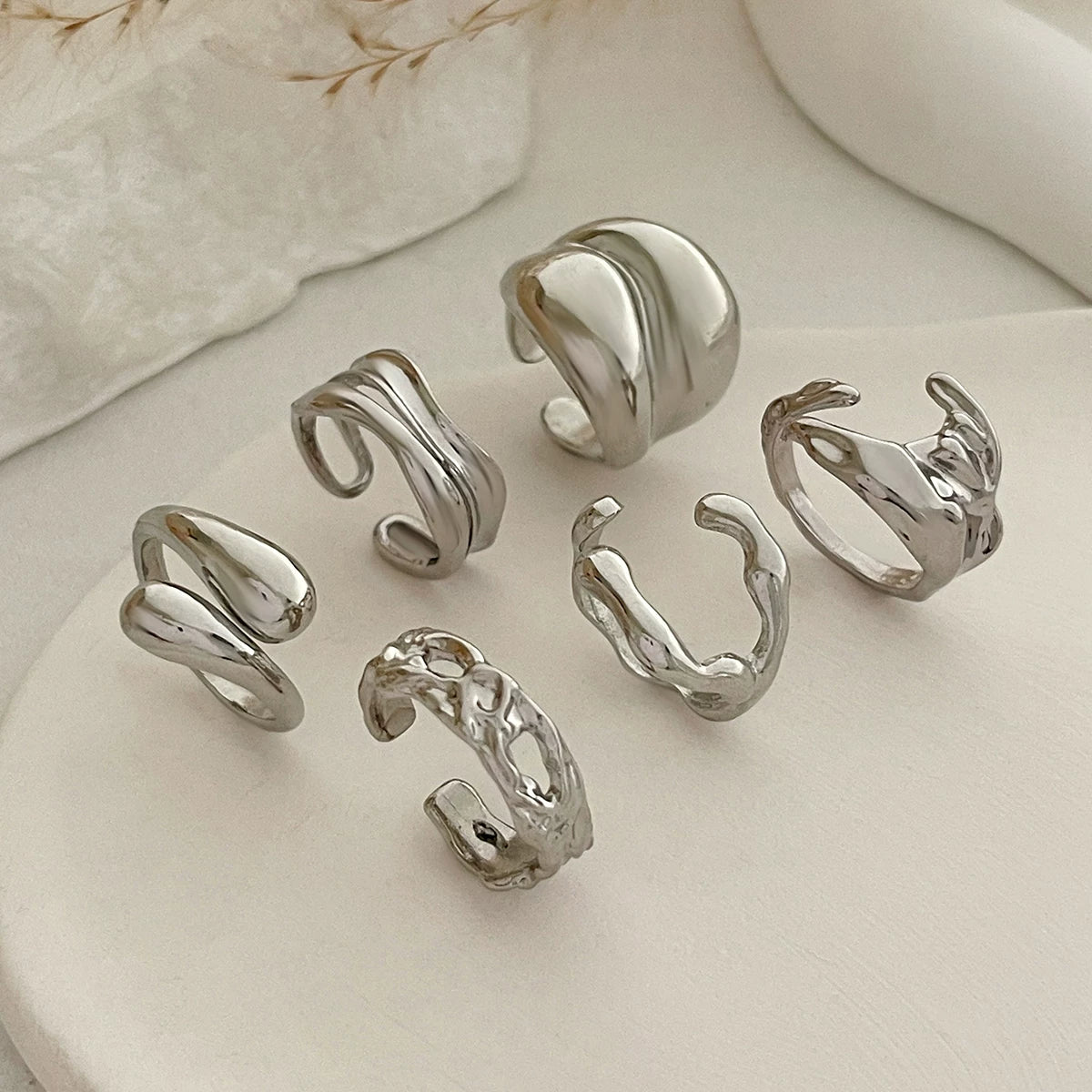 Missy Jewelry - Christine Organic Molten Ring Set