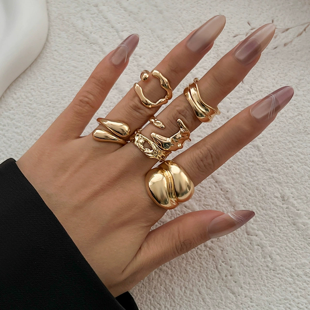 Missy Jewelry - Christine Organic Molten Ring Set
