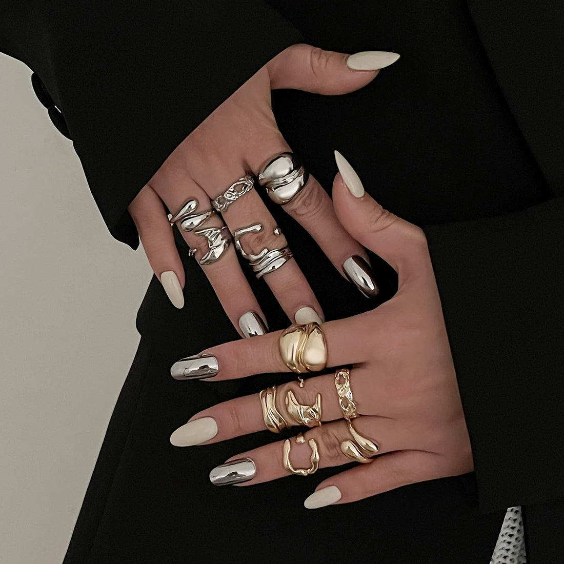 Missy Jewelry - Christine Organic Molten Ring Set