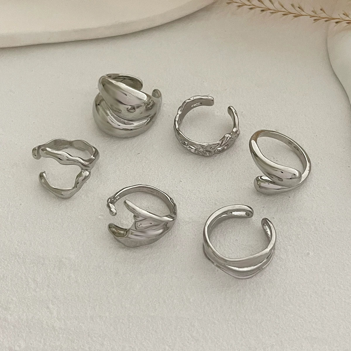 Missy Jewelry - Christine Organic Molten Ring Set