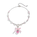 Missy Jewelry - Ciana Strawberry Bow Pendant Necklace - Pink Strawberry Necklace Color