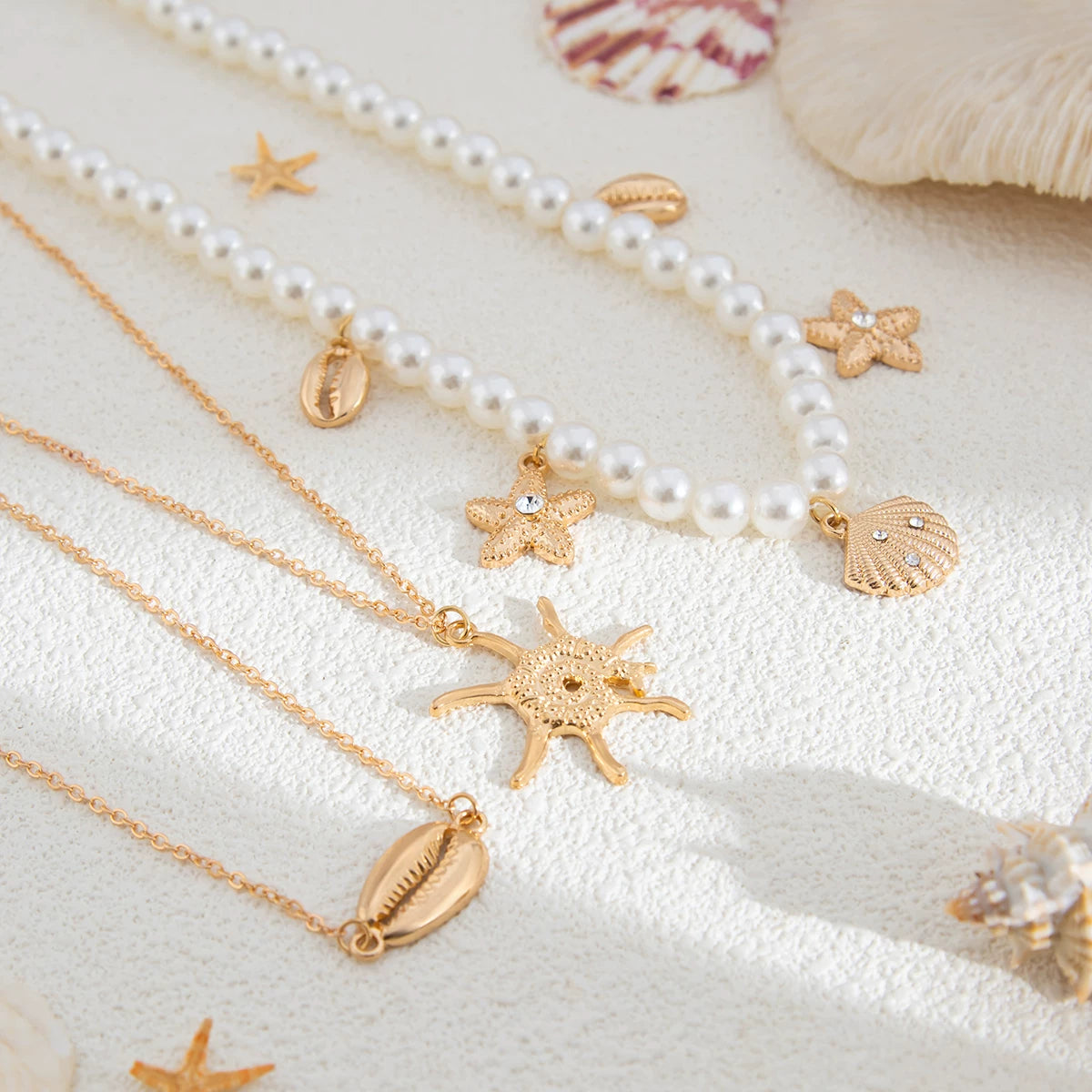 Missy Jewelry - Dahlia Pearl Charm Layered Necklace