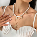 Missy Jewelry - Dahlia Pearl Charm Layered Necklace