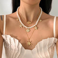 Missy Jewelry - Dahlia Pearl Charm Layered Necklace