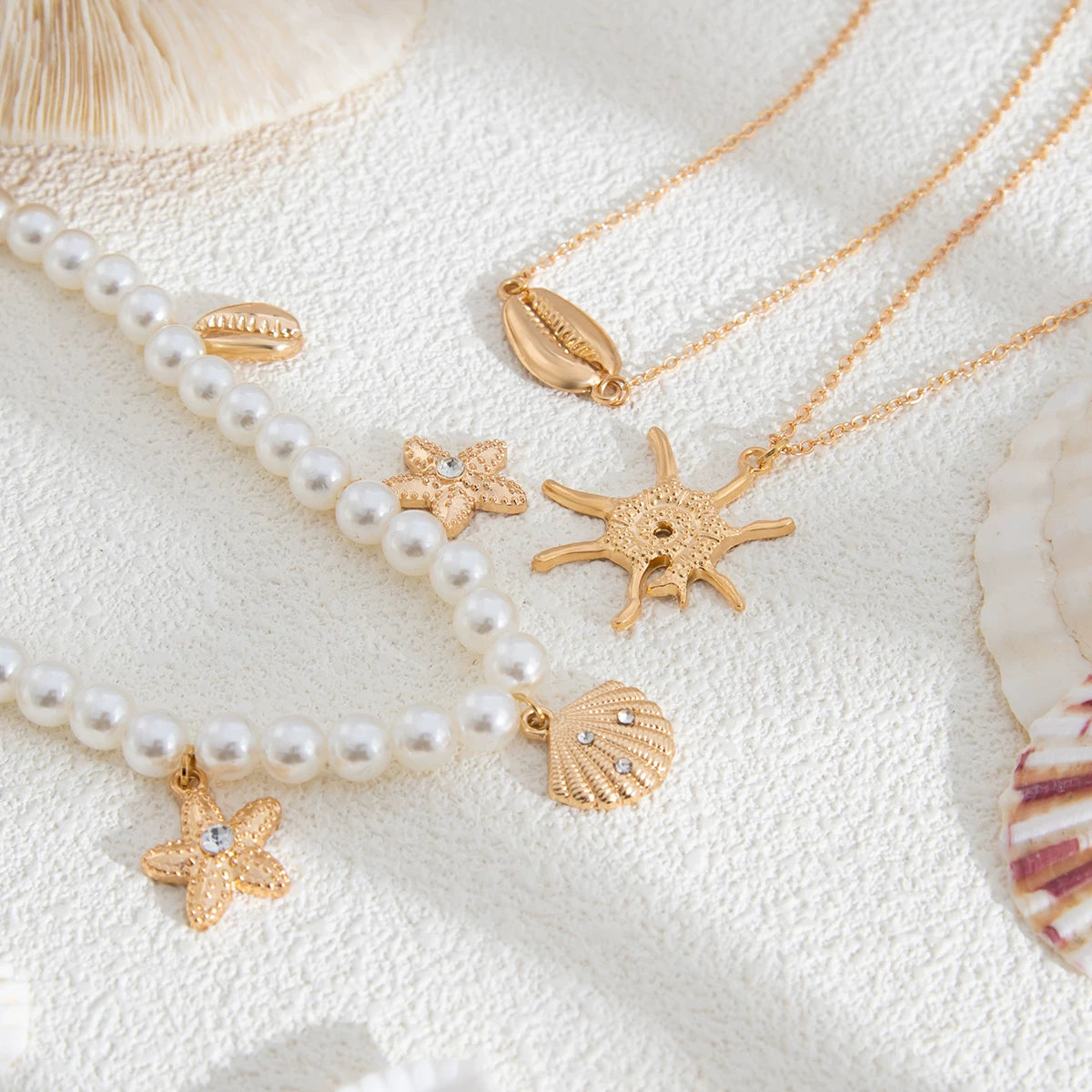 Missy Jewelry - Dahlia Pearl Charm Layered Necklace