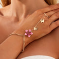 Missy Jewelry - December Butterfly Floral Hand Chain