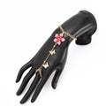 Missy Jewelry - December Butterfly Floral Hand Chain - Gold & Pink Color
