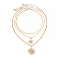 Missy Jewelry - Eila Sun and Starfish Layered Necklace - Gold Necklace Color