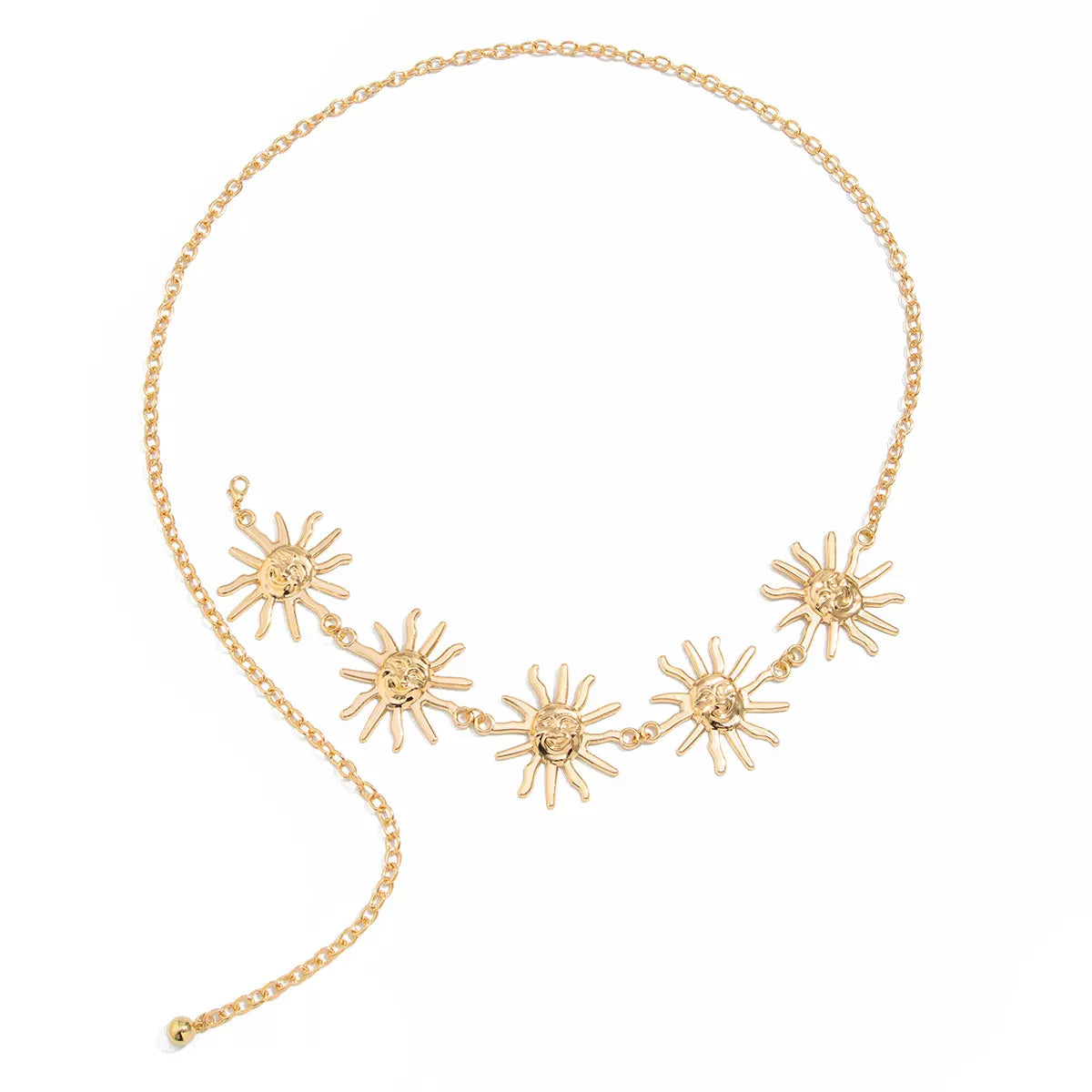 Missy Jewelry - Eila Sun and Starfish Layered Necklace - Gold Waist Chain Color
