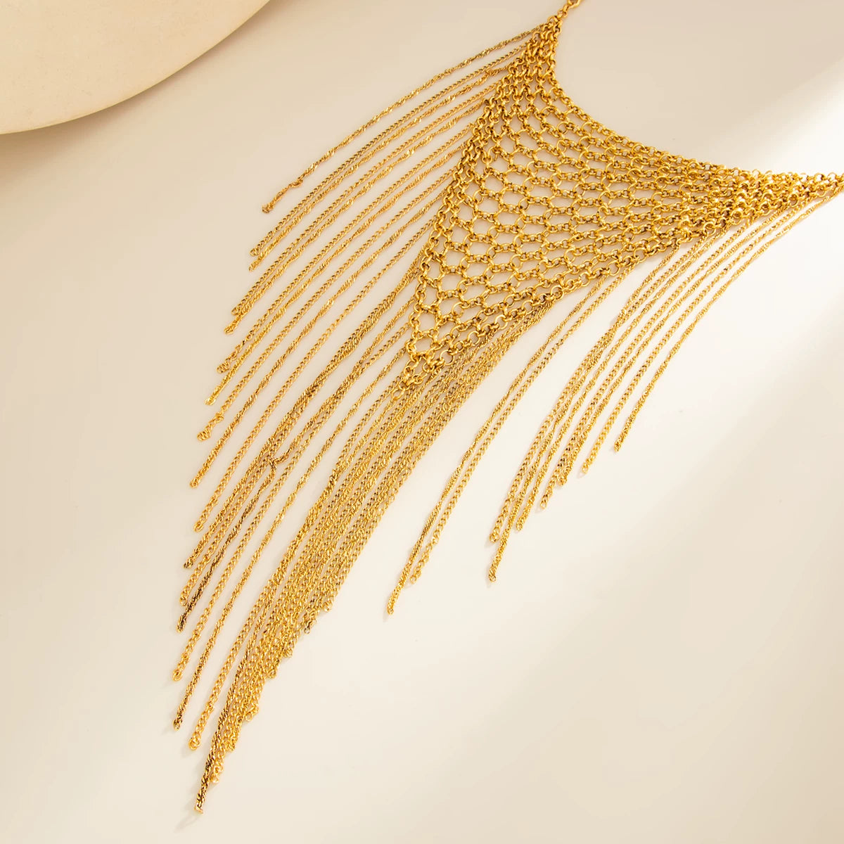 Missy Jewelry - Elenna Woven Mesh Tassel Necklace