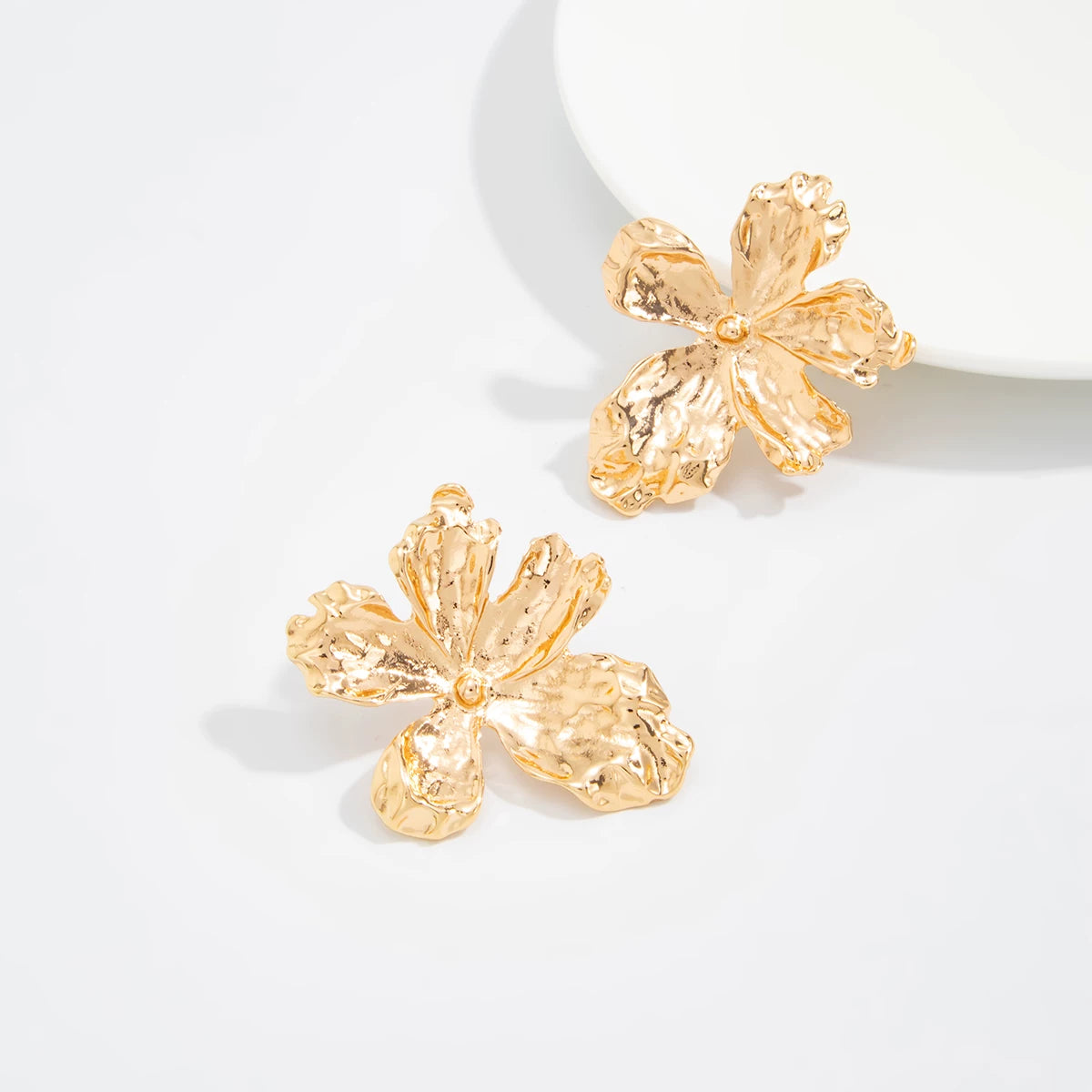 Missy Jewelry - Emaan Textured Gold Floral Earrings