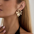 Missy Jewelry - Emaan Textured Gold Floral Earrings