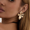 Missy Jewelry - Emaan Textured Gold Floral Earrings