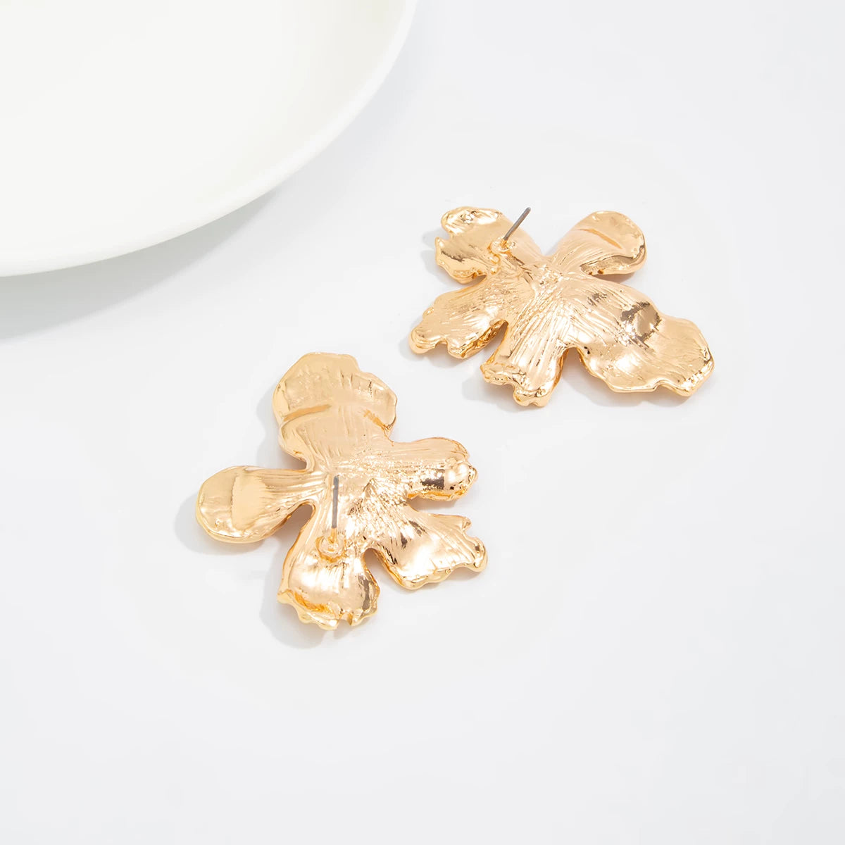 Missy Jewelry - Emaan Textured Gold Floral Earrings